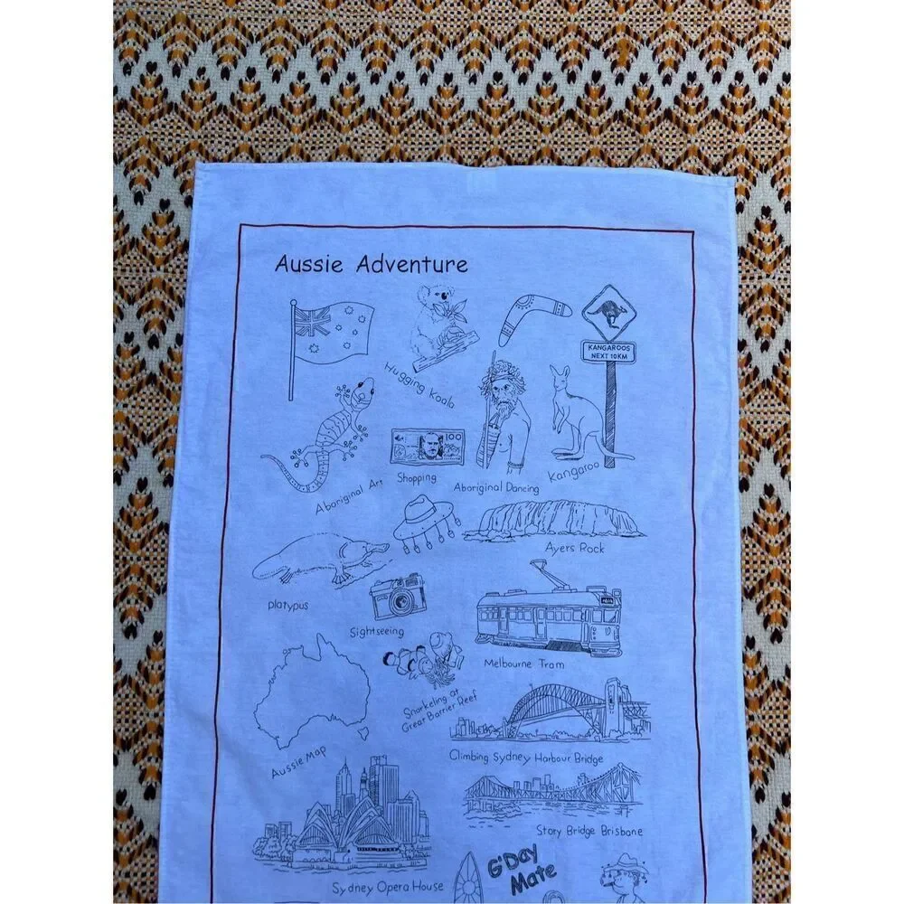 Aussie Australia Adventure Tea Towel